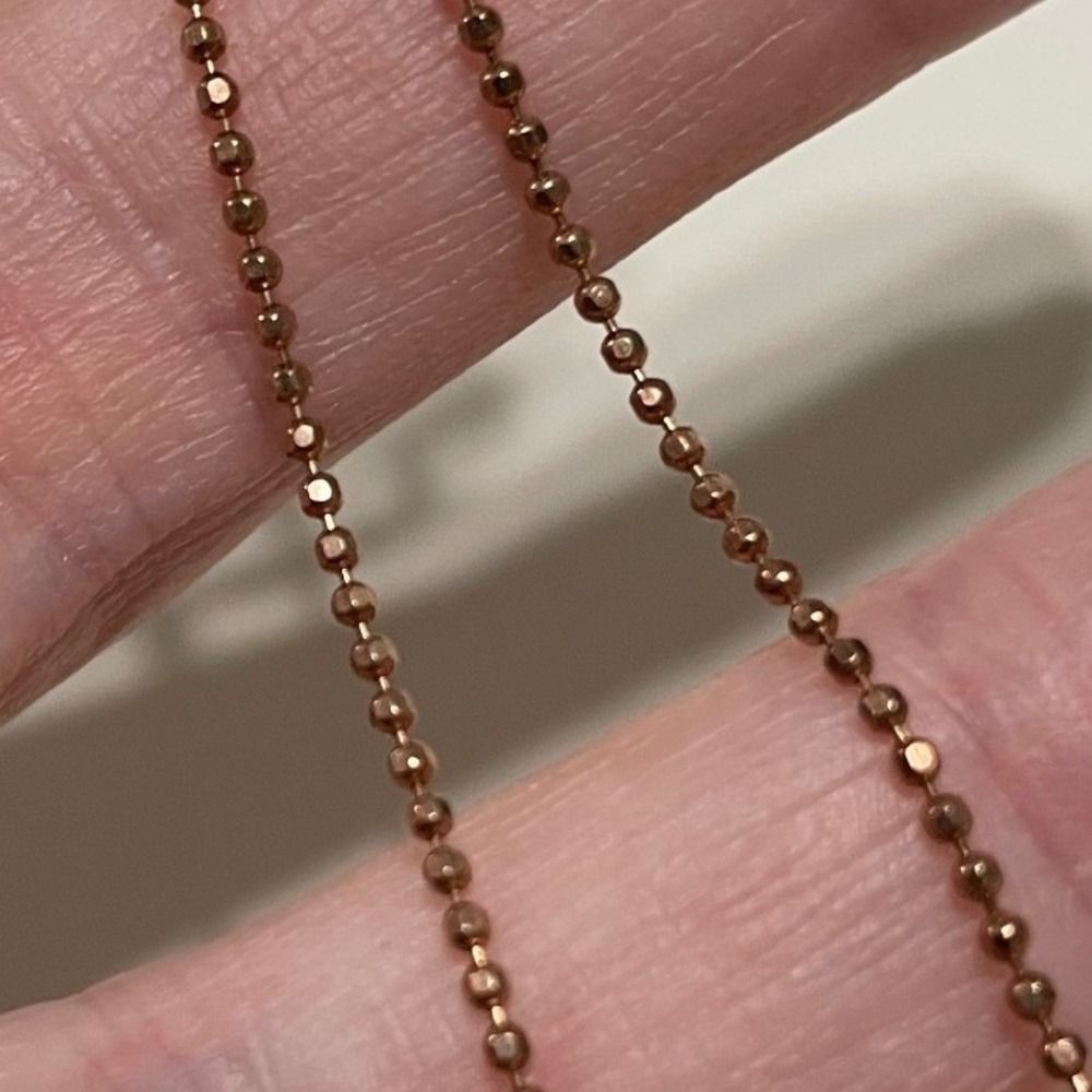 Rose Gold 925 Sterling Silver Bead Ball Chain Necklace italy W/ 17.5" - Picture 13 of 16